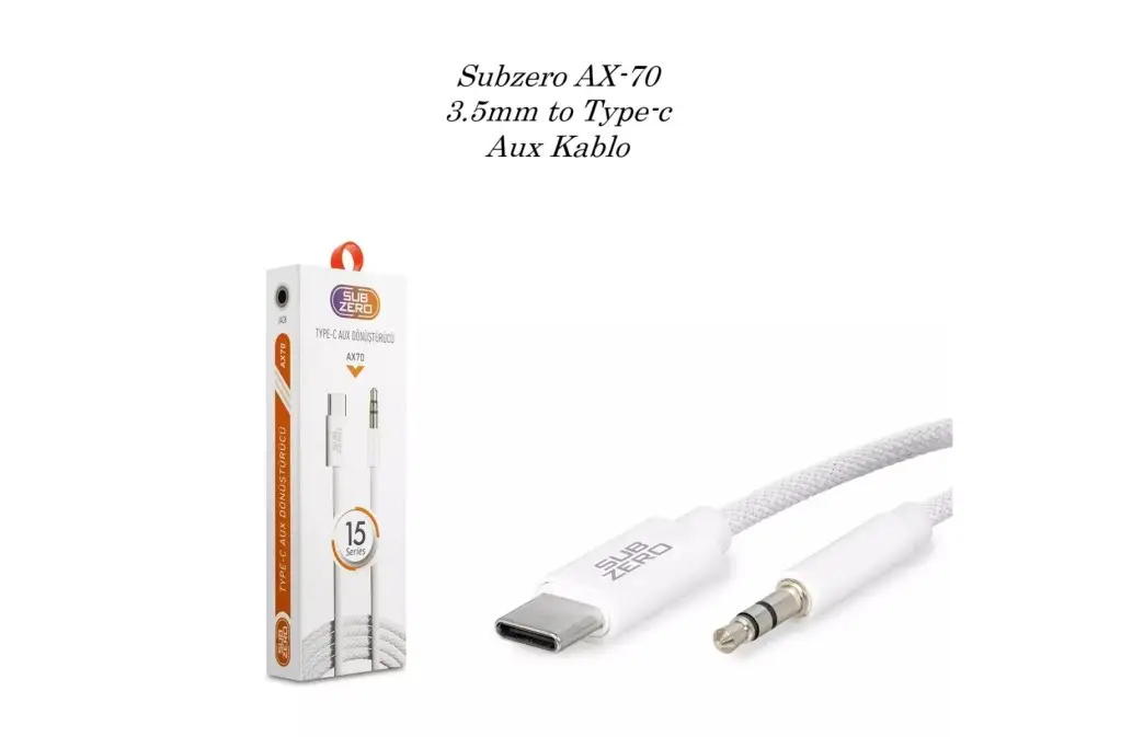 1 Metre Type-C Aux Kablo Subzero AX-70 Hasır Örgülü 1 Metre Type-C Aux Kablo Subzero AX-70 Hasır Örgülü