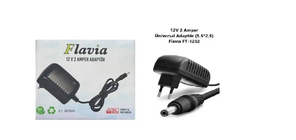 12V 2 Amper Üniversal Adaptör (5.5*2.5) Flavıa FT-1202 12V 2 Amper Üniversal Adaptör (5.5*2.5) Flavıa FT-1202