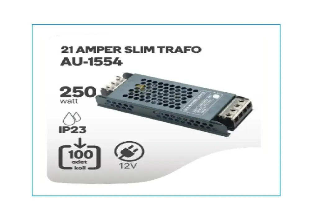 12V 21 Amper Adaptör Metal Kasa Slim 120 Watt AU-1554 AQUA 12V 21 Amper Adaptör Metal Kasa Slim 120 Watt AU-1554 AQUA