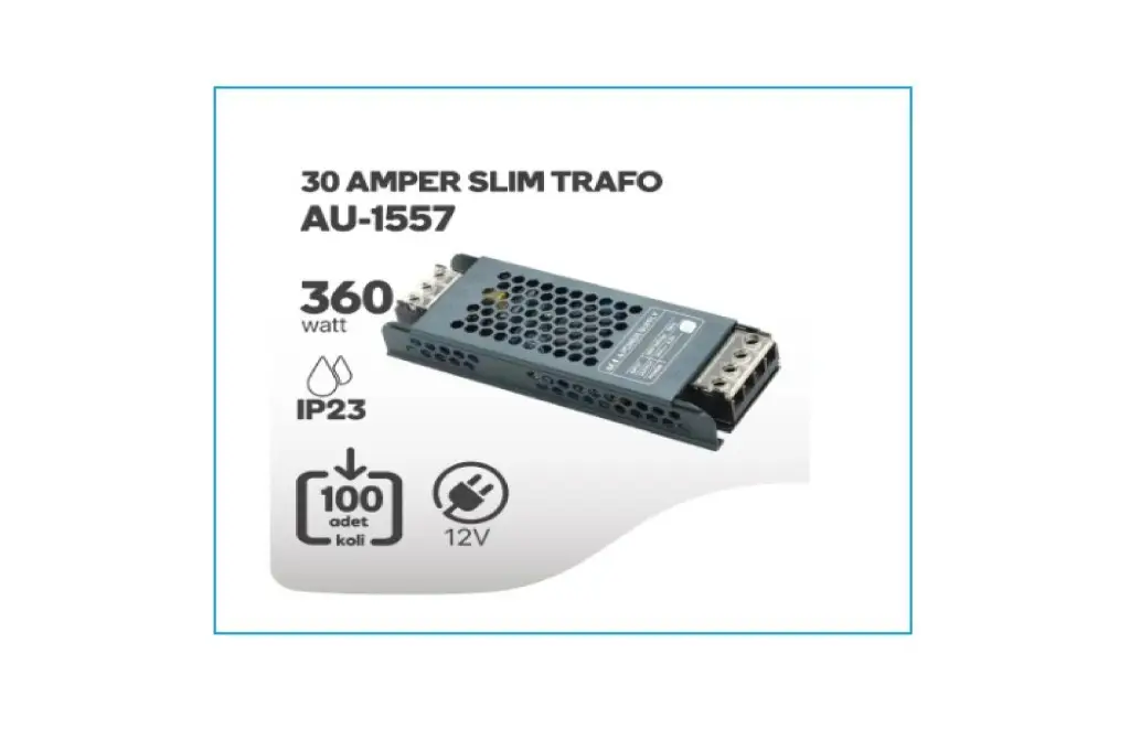 12V 30 Amper Adaptör Metal Kasa Slim 120 Watt AU-1557 AQUA 12V 30 Amper Adaptör Metal Kasa Slim 120 Watt AU-1557 AQUA