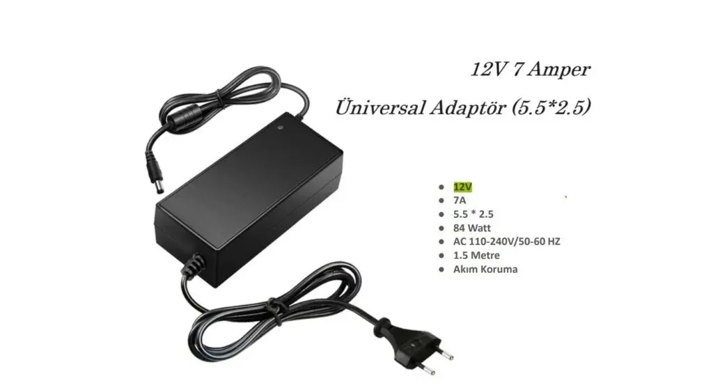 12V 7 Amper Üniversal Adaptör (5.5*2.5) SMY 1611M