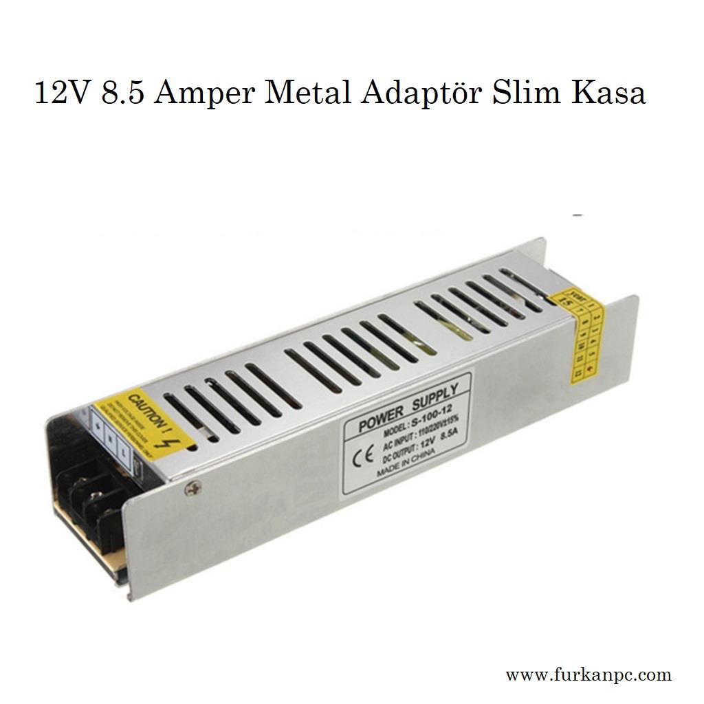 12V 8.5 Amper Adaptör Metal Kasa Slim