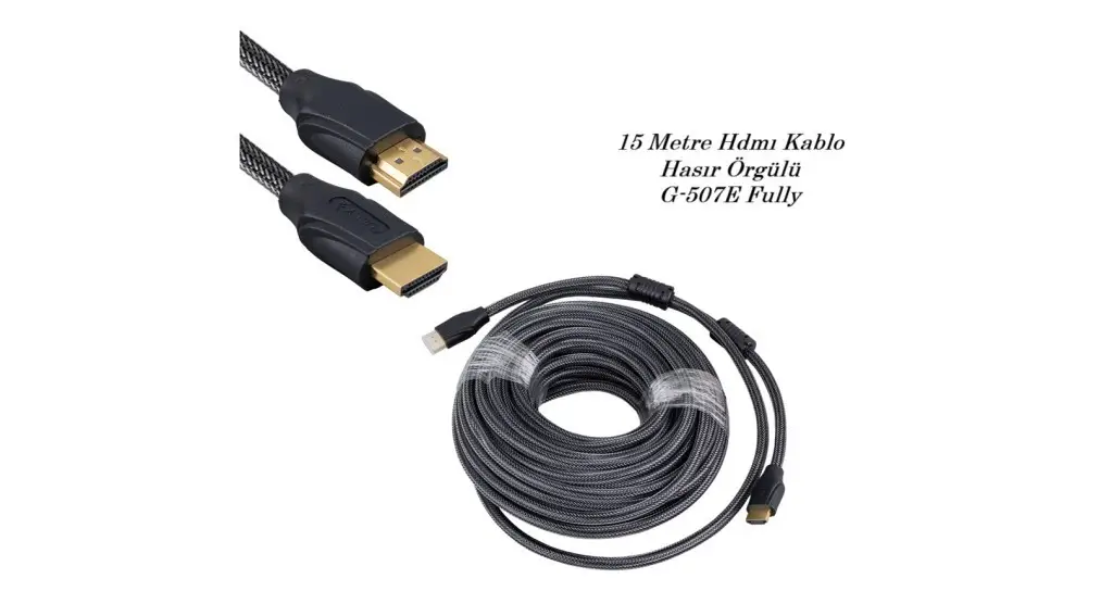15 Metre Hdmı Kablo Hasır Örgülü G-507E Fully 15 Metre Hdmı Kablo Hasır Örgülü G-507E Fully
