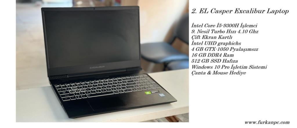 2. EL Casper Excalibur Laptop İ5-9300H 16GB 512SSD 4GB GTX-1050 15.6