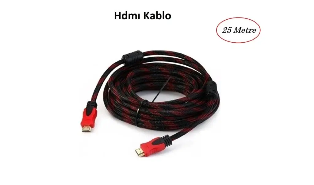 25 Metre Hdmı Kablo Hasır Örgülü 25 Metre Hdmı Kablo Hasır Örgülü