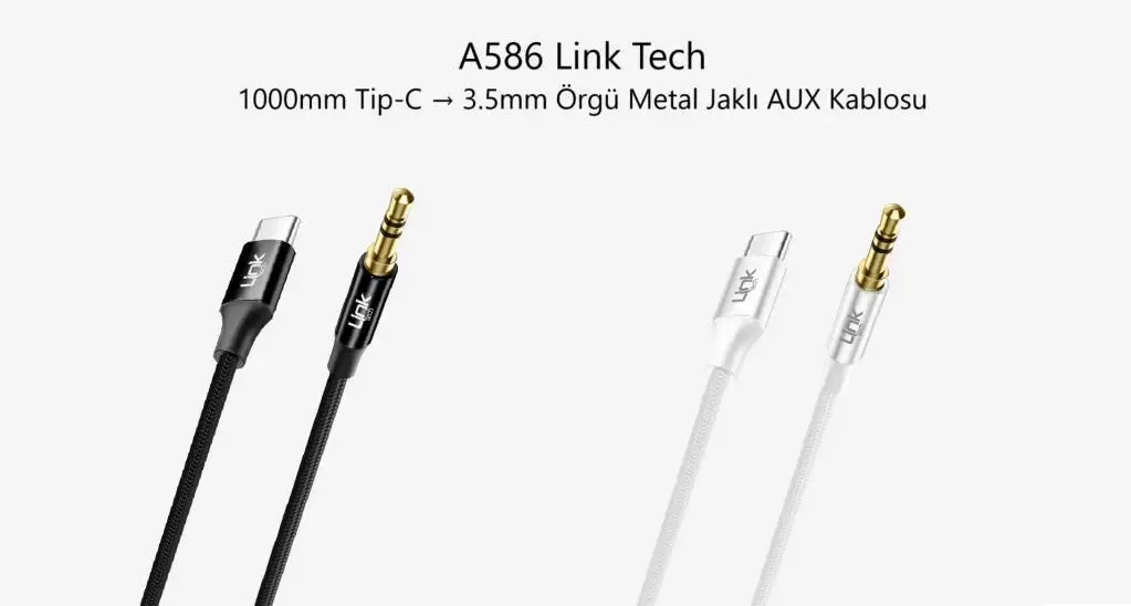 1 Metre Type-C Aux Kablo Link Tech A-586 1 Metre Type-C Aux Kablo Link Tech A-586