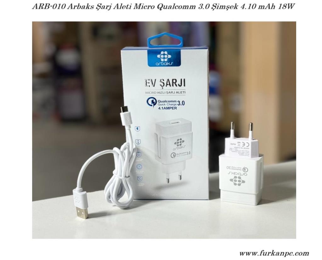 ARB-010 Arbaks Şarj Aleti Micro Qualcomm 3.0 Şimşek 4.10 mAh 18W