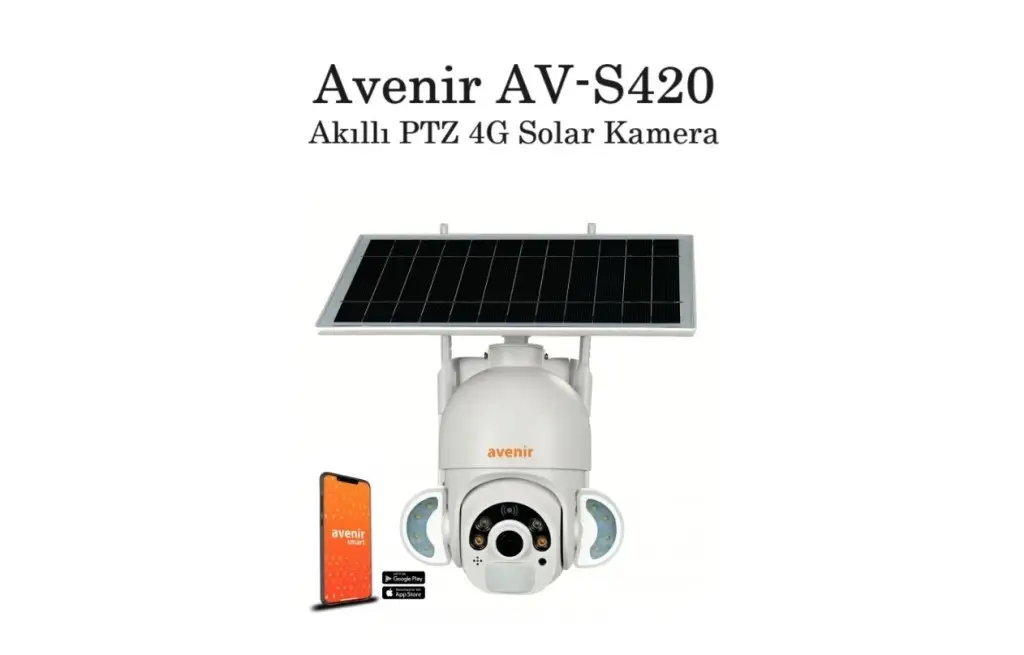 AV-S420 Avenir Dış Mekan Akıllı İp Solarlı Sirenli 4G 2MP PTZ Kamera AV-S420 Avenir Dış Mekan Akıllı İp Solarlı Sirenli 4G 2MP PTZ Kamera