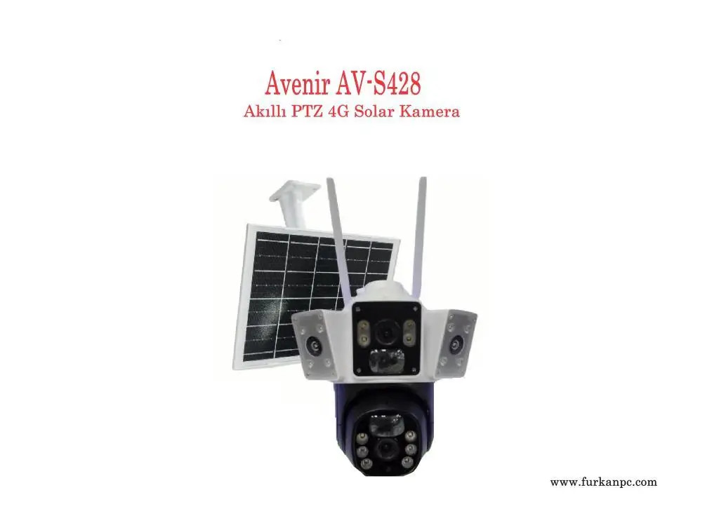 AV-S428 Avenir Dış Mekan Akıllı İp Solarlı Sirenli 4G 6MP PTZ Kamera AV-S428 Avenir Dış Mekan Akıllı İp Solarlı Sirenli 4G 6MP PTZ Kamera