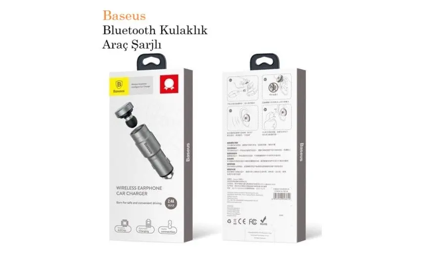 Baseus Bt Kablosuz Kulaklık Araç Şarjlı Baseus Bt Kablosuz Kulaklık Araç Şarjlı