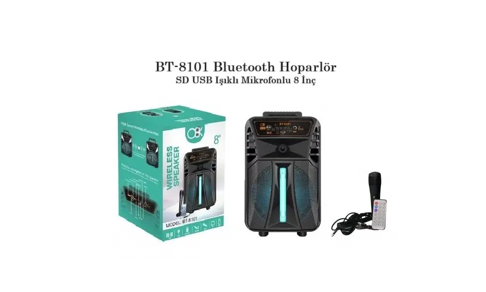 BT-8101 Usb+SD+Bluetooth Hoparlör Çek Çek 8 İnç BT-8101 Usb+SD+Bluetooth Hoparlör Çek Çek 8 İnç