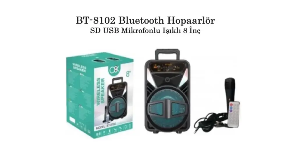 BT-8102 Usb+SD+Bluetooth Hoparlör Çek Çek 8 İnç BT-8102 Usb+SD+Bluetooth Hoparlör Çek Çek 8 İnç