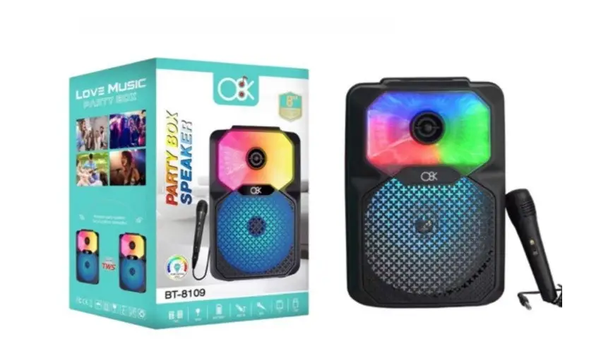 BT-8109 Usb+SD+Bluetooth Hoparlör 8 İnç RGB Işıklı