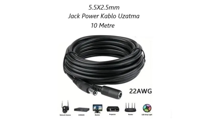 EC-10 Concord 5.5X2.5mm Jack Power Kablo Uzatma 10Mt EC-10 Concord 5.5X2.5mm Jack Power Kablo Uzatma 10Mt