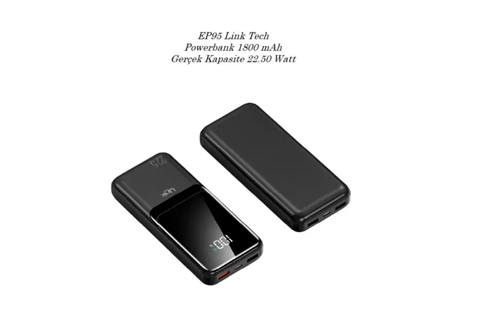 EF95 Link Tech Powerbank 18000 mAh Gerçek Kapasite 22.50 Watt EF95 Link Tech Powerbank 18000 mAh Gerçek Kapasite 22.50 Watt