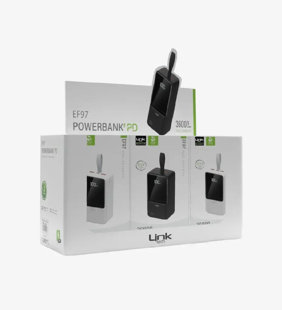 EF97 Strong 22.5W Çevre Dostu 36000mAh Powerbank EF97 Strong 22.5W Çevre Dostu 36000mAh Powerbank