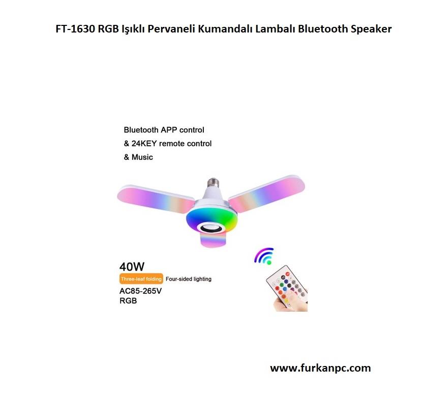 FT-1630 RGB Işıklı Pervaneli Kumandalı Lambalı Bluetooth Speaker