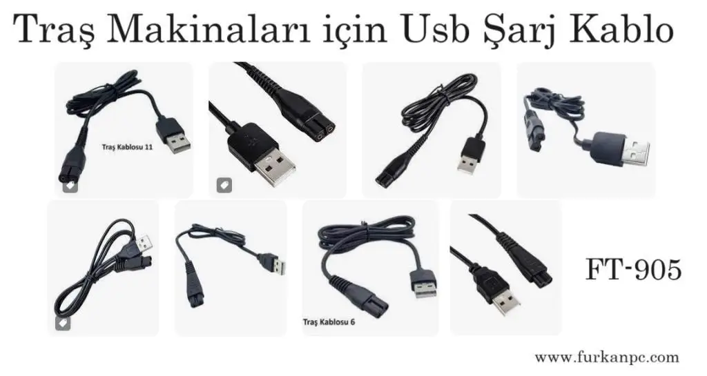 FT-905 Traş Makinaları için Usb Şarj Kablosu FT-905 Traş Makinaları için Usb Şarj Kablosu