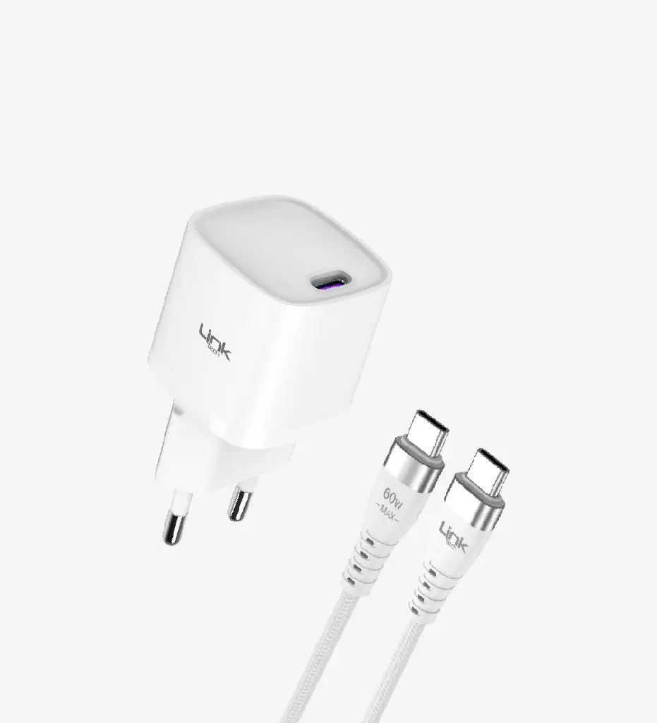 G842 Link Tech Şarj Aleti Lightning 20W Type-C Super GaN G842 Link Tech Şarj Aleti Lightning 20W Type-C Super GaN