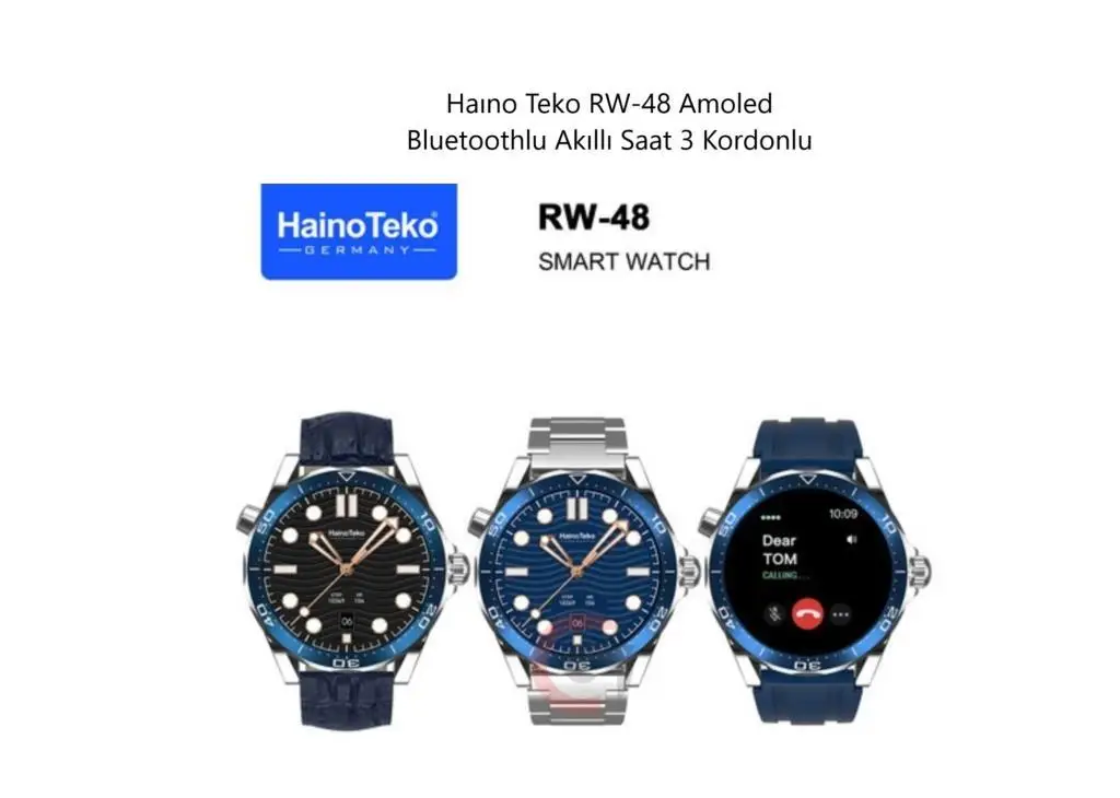 Haıno Teko RW-48 Amoled Bluetoothlu Akıllı Saat 3 Kordonlu Haıno Teko RW-48 Amoled Bluetoothlu Akıllı Saat 3 Kordonlu