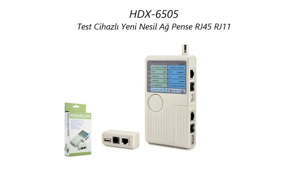 HDX-6505 Hadron Test Cihazlı Yeni Nesil Ağ Pense RJ45 RJ11 HDX-6505 Hadron Test Cihazlı Yeni Nesil Ağ Pense RJ45 RJ11