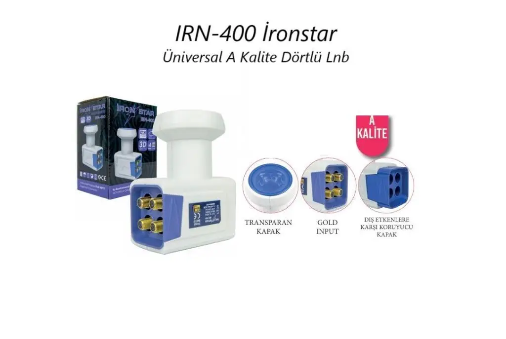IRN-400 İronstar Üniversal A Kalite Dörtlü Lnb IRN-400 İronstar Üniversal A Kalite Dörtlü Lnb