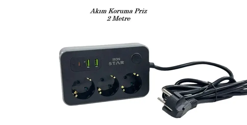 IRP-3001 İron Star Akım Koruma Uzatma Kablo Priz 3 Göz IRP-3001 İron Star Akım Koruma Uzatma Kablo Priz 3 Göz