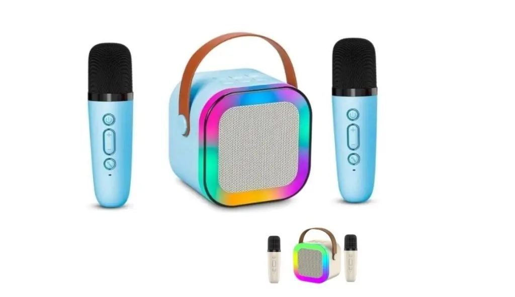 K12 USB+SD+AUX Işıklı Bluetooth Hoparlör Kablosuz 2x Mikrofon