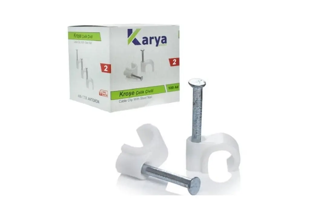 Karya 2 Numara 6 Mm Çelik Çivili Kroşe (100'lü Paket)