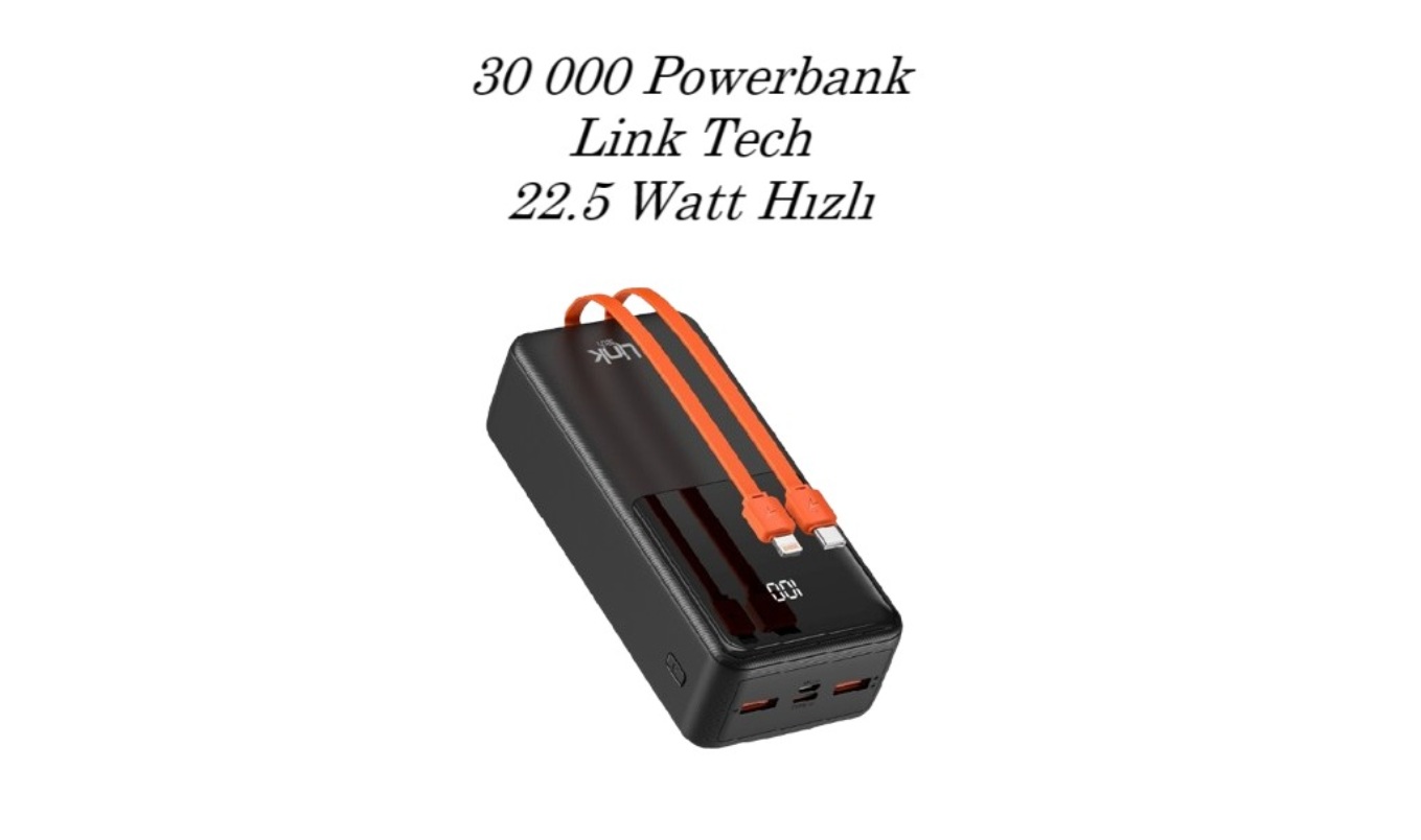 LC-33 Link Tech Powerbank Strong Ekranlı 30000 mAh 22.5W LC-33 Link Tech Powerbank Strong Ekranlı 30000 mAh 22.5W