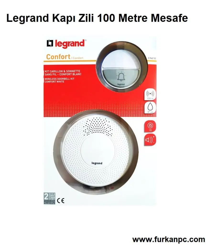 Legrand Kapı Zili 100 Metre Mesafe Legrand Kapı Zili 100 Metre Mesafe