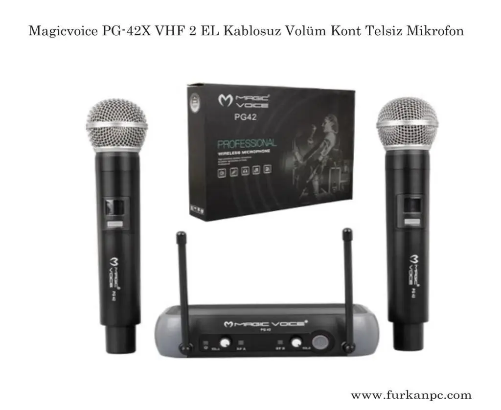 Magicvoice PG-42X VHF 2 EL Kablosuz Volüm Kont Telsiz Mikrofon Magicvoice PG-42X VHF 2 EL Kablosuz Volüm Kont Telsiz Mikrofon
