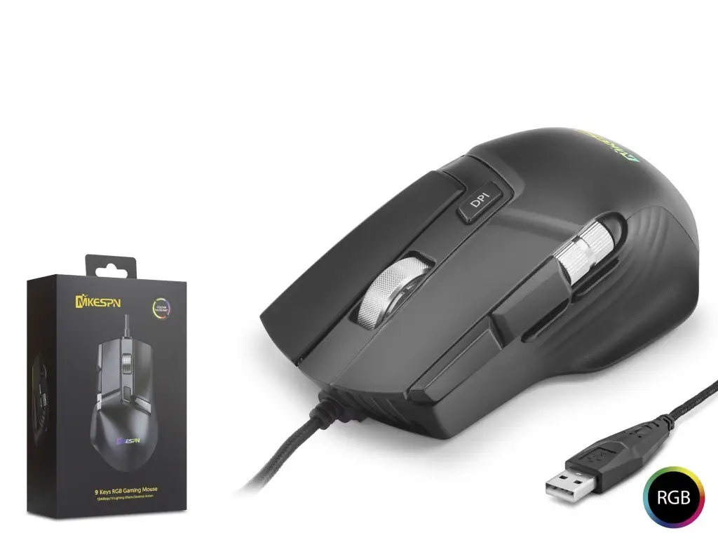 MKESPN X13 RGB Gaming Mouse 12400 DPI 10 Tuş Makro 1000Hz Siyah