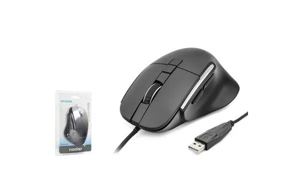 NODAR ND1209B USB Ergonomik Ofis Kablolu Mouse 3600 DPI 7 Tuş Siyah