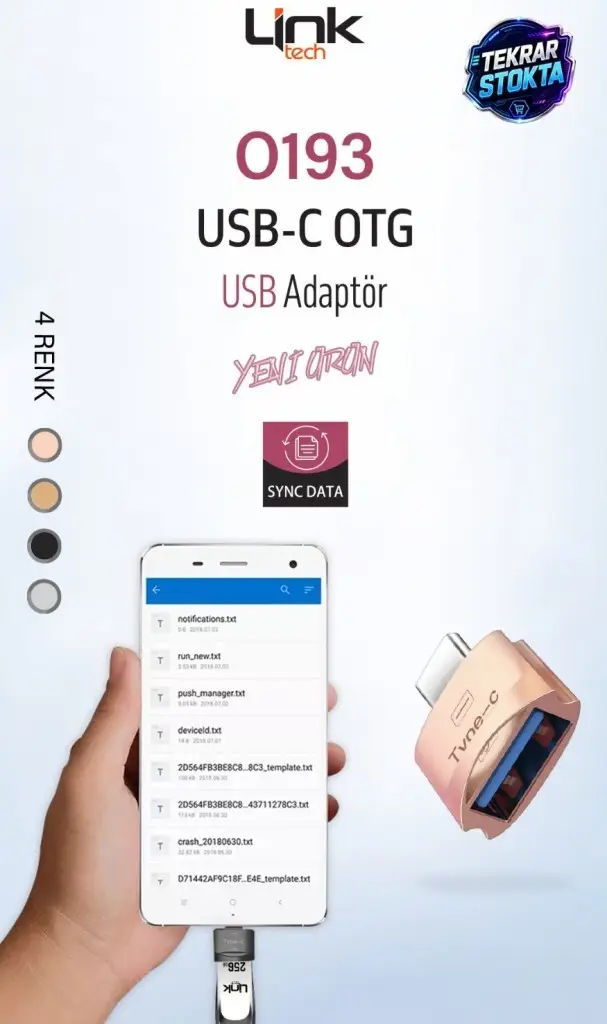 O193 Link Tech Otg Usb To Type-C Çevirici 