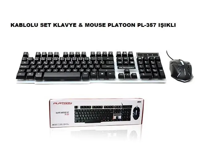 PL-357 Platoon Kablolu Set Klavye & Mouse 