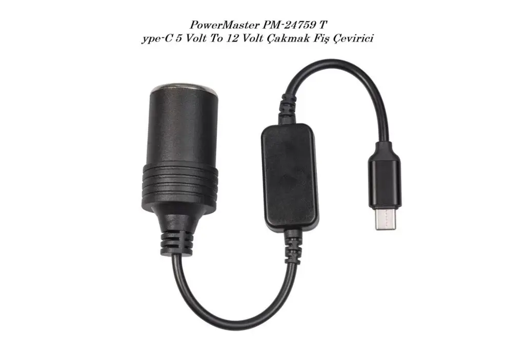 PM-24759 Powermaster Type-C 5 Volt To 12 Volt Çakmak Fiş Çevirici PM-24759 Powermaster Type-C 5 Volt To 12 Volt Çakmak Fiş Çevirici