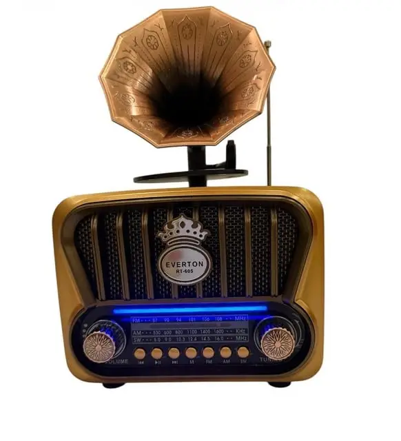 RT-605 Everton Usb+SD+Bluetooth Hoparlör Nostaljik Radyo Gramafon