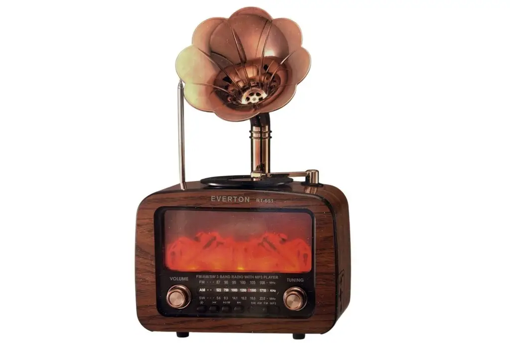 RT-651 Everton Usb+SD+Bluetooth Hoparlör Nostaljik Radyo Şömineli Gramafon
