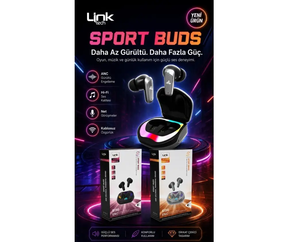S156 Link Tech 4 Mikrofonlu ANC ve ENC Bluetooth Kulaklık