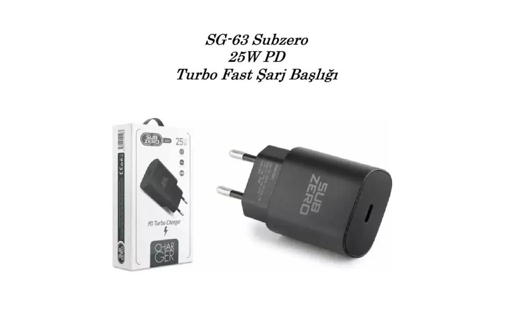 SG-63 Subzero 25W PD Turbo Fast Şarj Başlığı SG-63 Subzero 25W PD Turbo Fast Şarj Başlığı