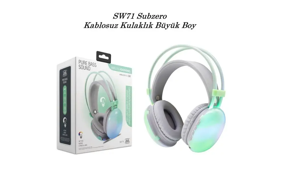 SW71 Subzero Bt Kablosuz Kulaklık Büyük Boy Işıklı Kafaüstü SW71 Subzero Bt Kablosuz Kulaklık Büyük Boy Işıklı Kafaüstü