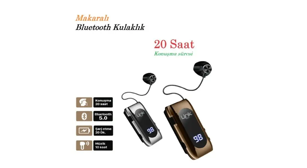 V80 Link Tech Bt Kablosuz Kulaklık Makaralı 20 Saat Şarj Süresi V80 Link Tech Bt Kablosuz Kulaklık Makaralı 20 Saat Şarj Süresi