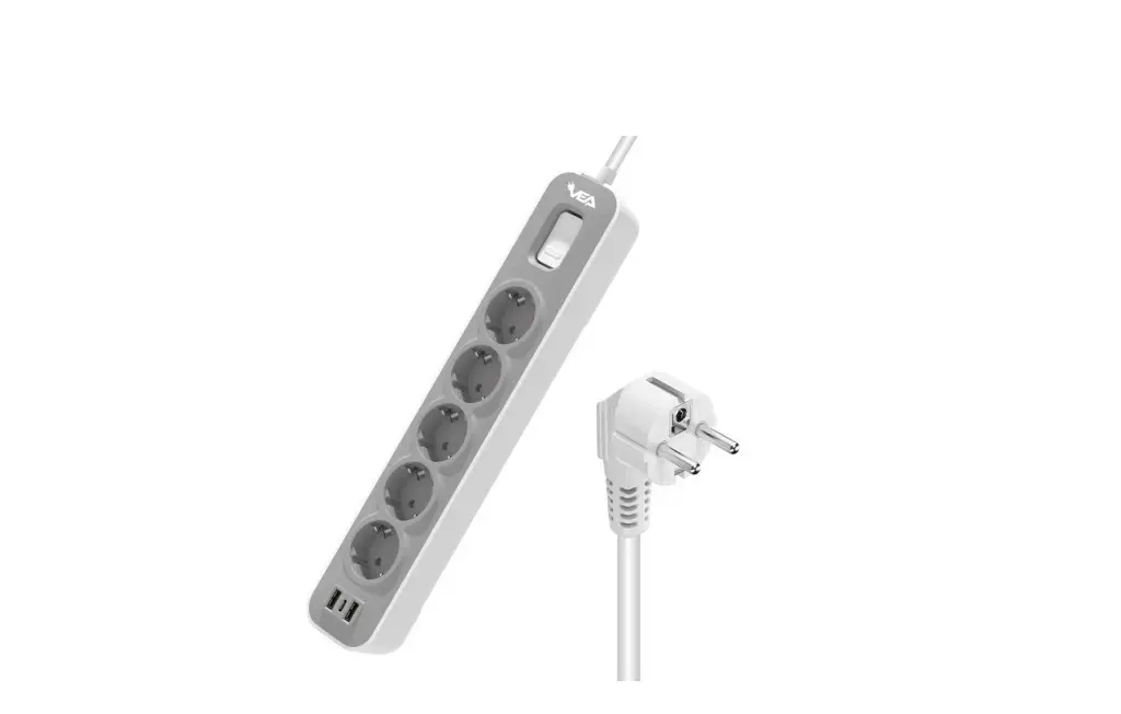 Vea VE-NOVA105U A Class 5`li 2 Usb`li Anahtarlı 1.5 Metre Akım Korumalı Priz Vea VE-NOVA105U A Class 5`li 2 Usb`li Anahtarlı 1.5 Metre Akım Korumalı Priz