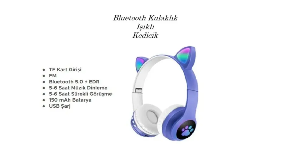 VIV-23M Concord Bt Kablosuz Kulaklık Büyük Boy Işıklı Kafaüstü VIV-23M Concord Bt Kablosuz Kulaklık Büyük Boy Işıklı Kafaüstü